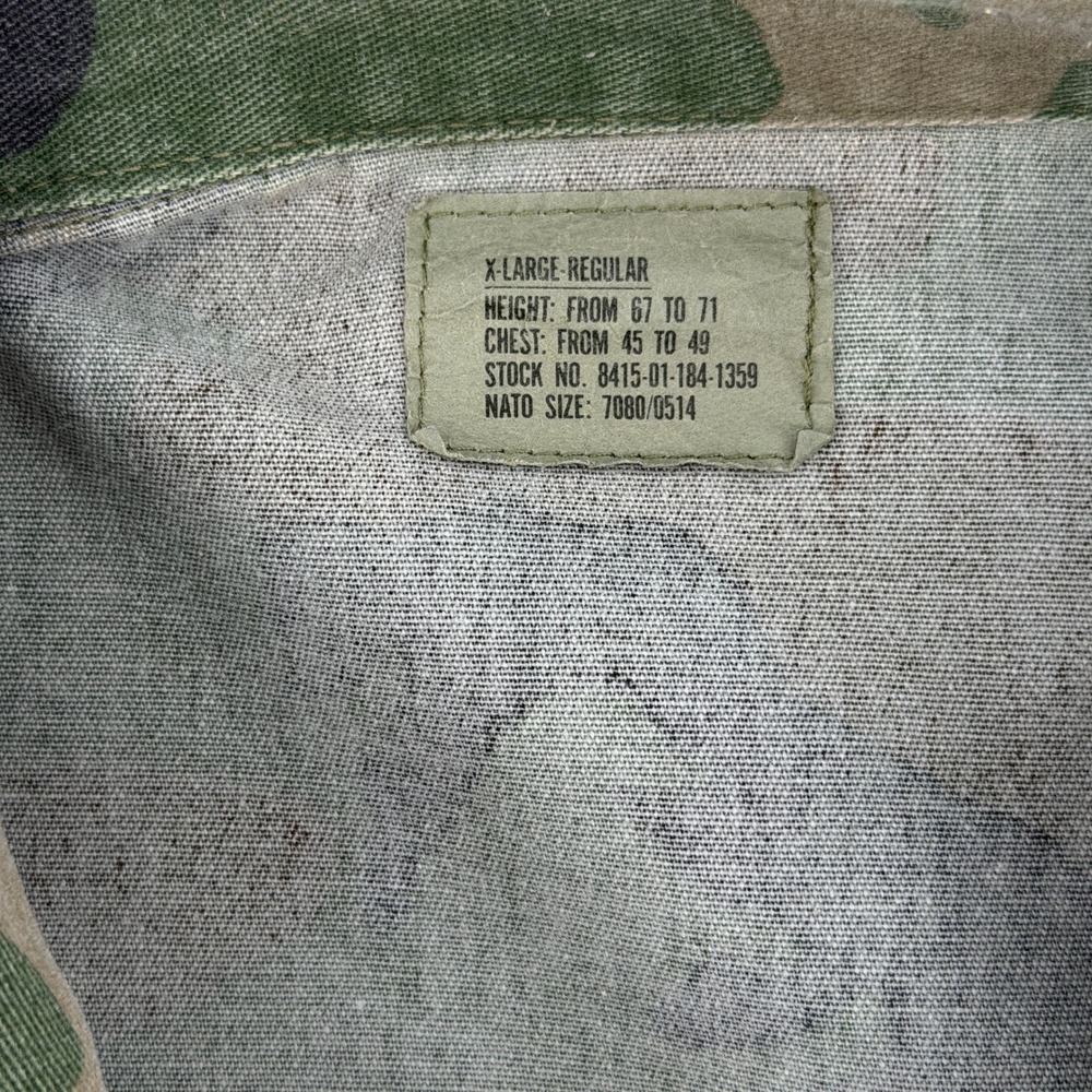 Military BDU Field Jacket Mens XL Regular Green Woodland Camo Utility Cargo Army - Picture 8 of 13